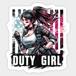 Duty Girl Sticker